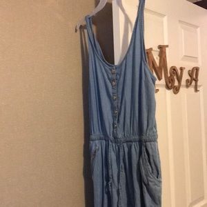 blue jean jumpsuit